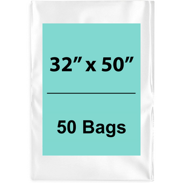 Clear Poly Bags 32" X 50" 1.5 Mil 50 Bags